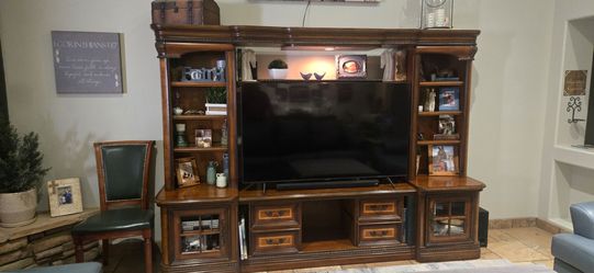 Solid wood entertainment center