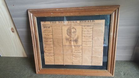 Framed print of Lincoln assassination rare collectable