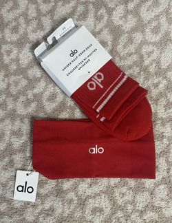 Alo Red Headband and Red Socks $20 **READ DESCRIPTION**