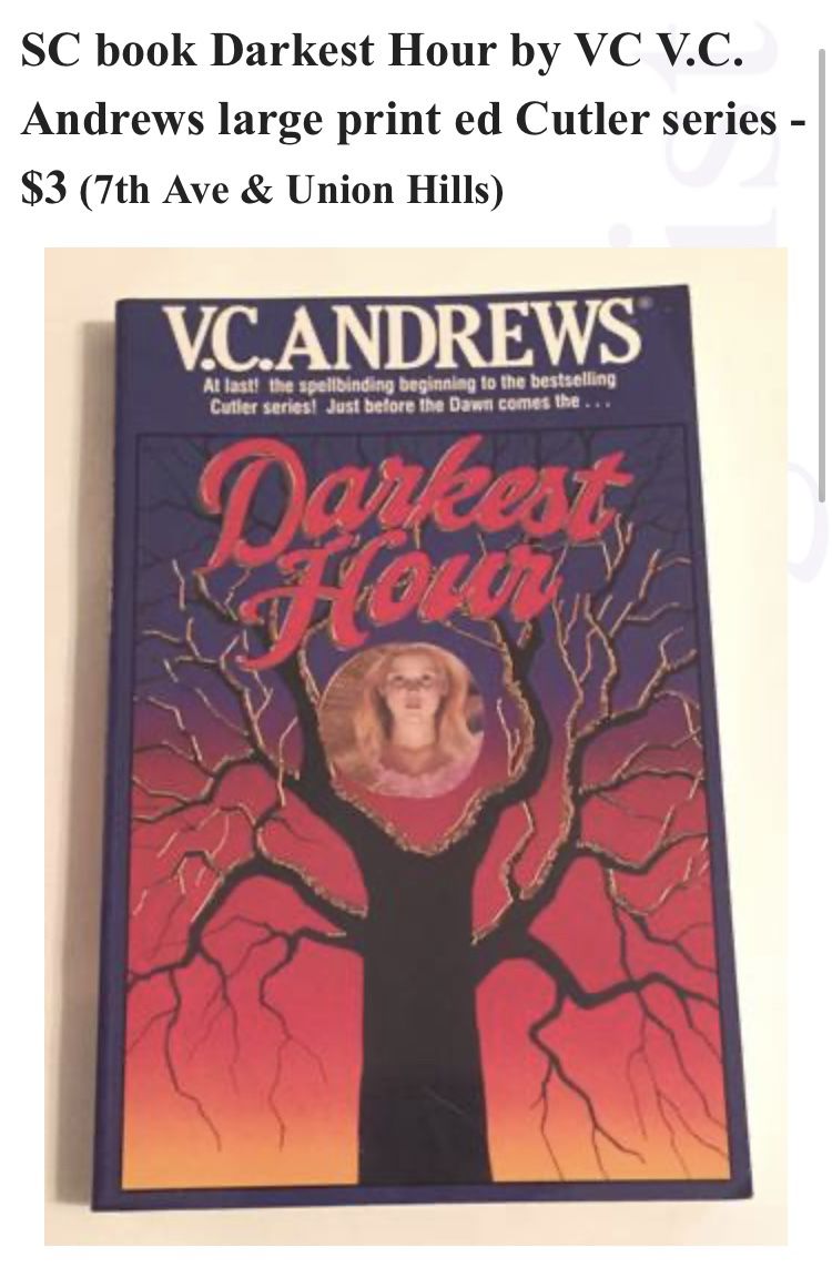 SC book Darkest Hour by VC V.C. Andrews large print edition Cutler series