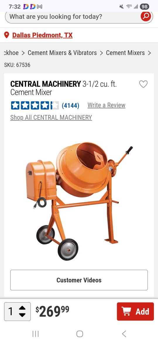 Work Tools Cement Mixer