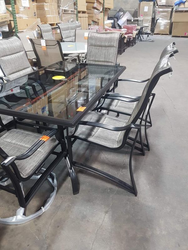 Hampton Bay Statesville 7 Piece Padded Sling Patio Dining Set For Open In The Appcontinue To Mobile Website
