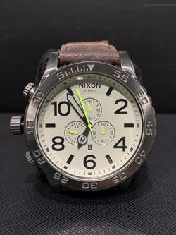Nixon 51-30 Chrono GUNMETAL brown leather watch