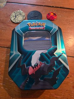 Empty pokemon tin filled with 190 cards
