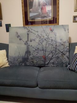 Paris Painting On Canvas Two Red Robin's