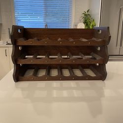 VINTAGE Walnut Wine Rack 