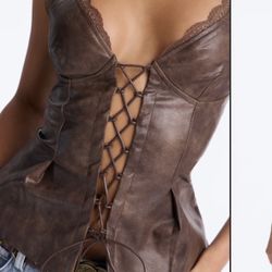 Teenage Dreams Faux Leather Top 