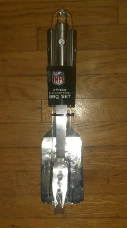 NEW☆Officially Licensed NFL Pittsburgh Steelers Grilling Kitchen BBQ Set☆3 Piece Stainless Steel