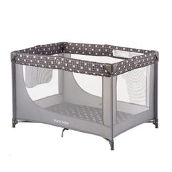 Gray Playpen Baby Crib
