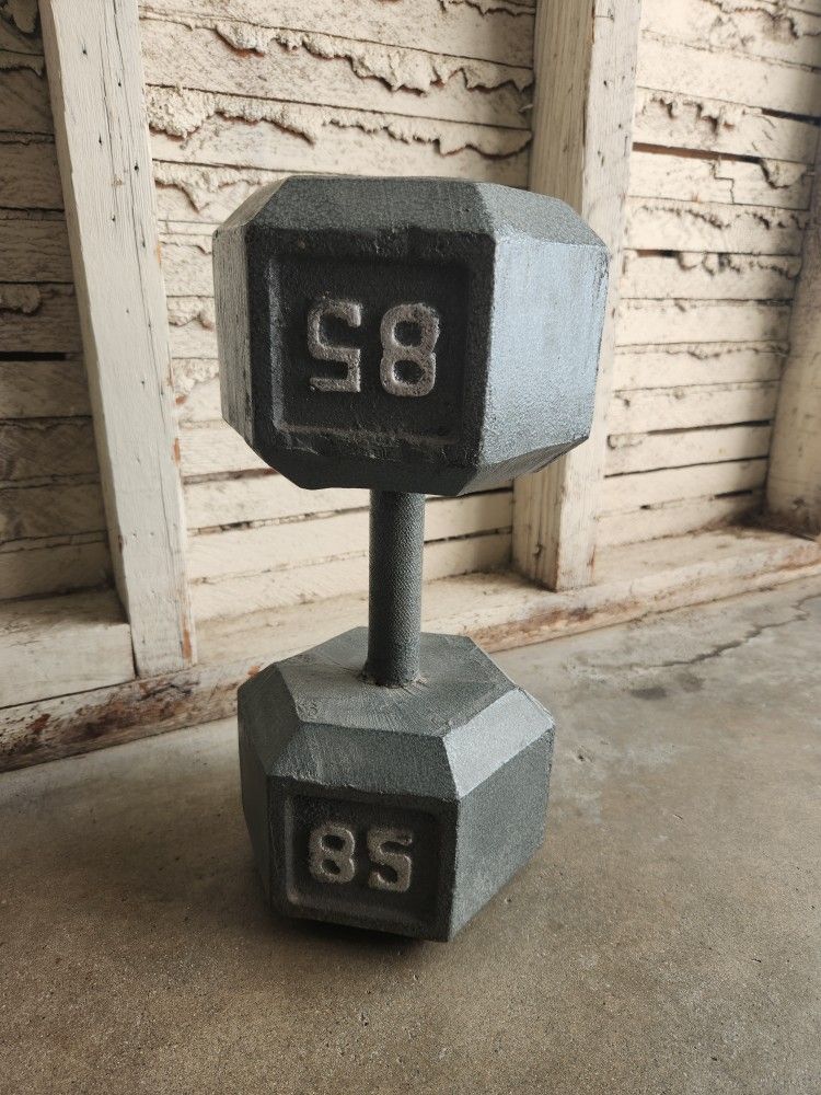 85lb Hexagon Cast Iron Dumbbell