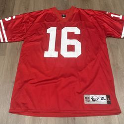 San Francisco 49ersMontana16 Reebok Throwback NFL Red Jersey Adult XL