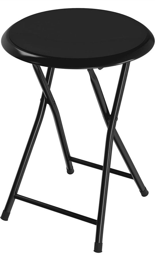 Lavish Home 18-Inch Folding Bar Heavy-Duty Padded Portable Stool with 300-Pound Capacity for Dorm, Recreation Game Room, Black,set Of 4