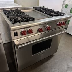 Wolf 36” Stainless Steel Gas Range Stove 