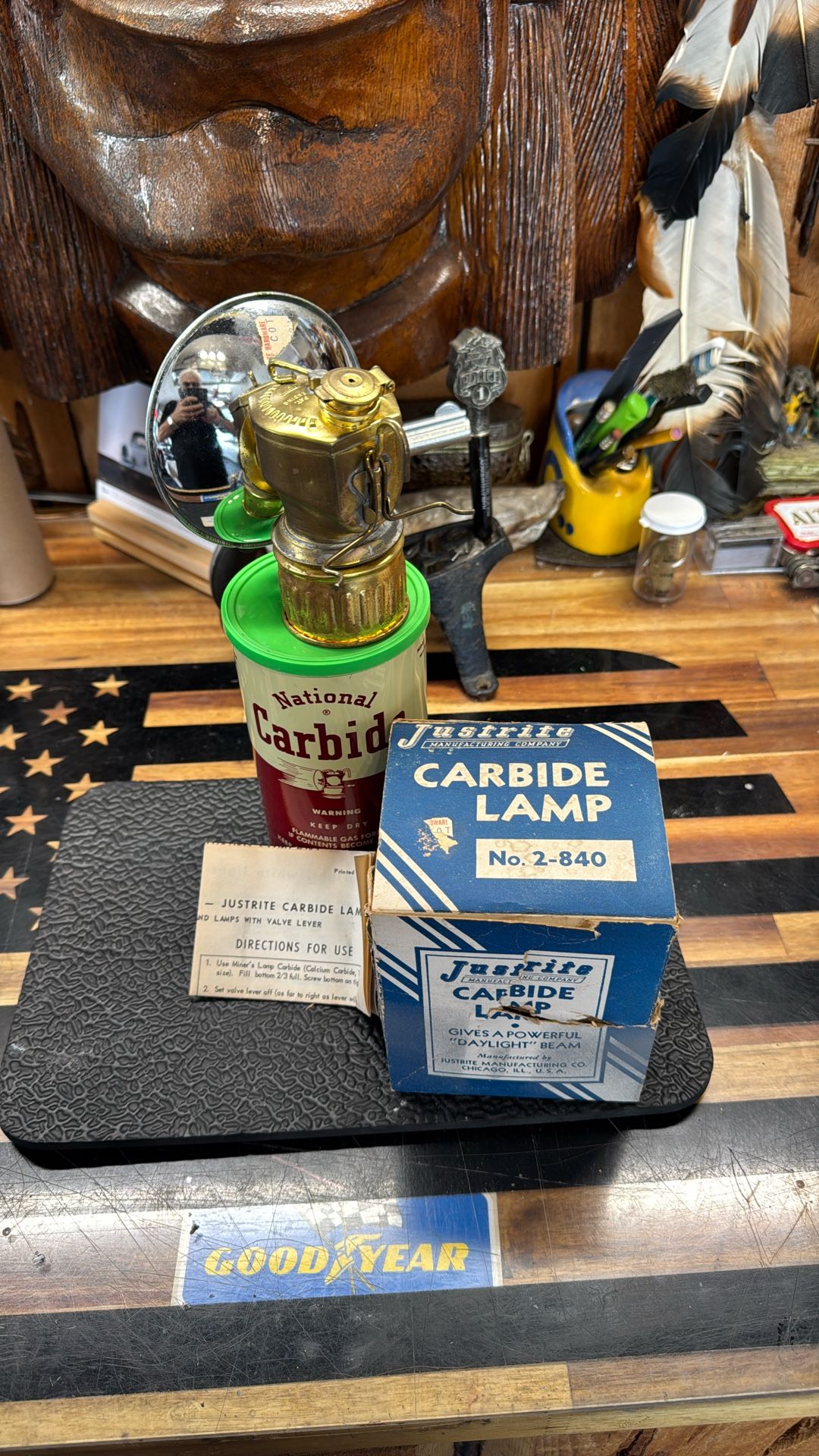 CARBIDE MINERS LAMP WITH ORIGINAL BOX