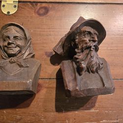 Pair Of Antique Wood Sculptures 