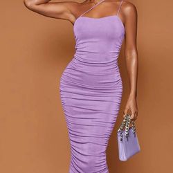 Lilac Purple Midi Dress