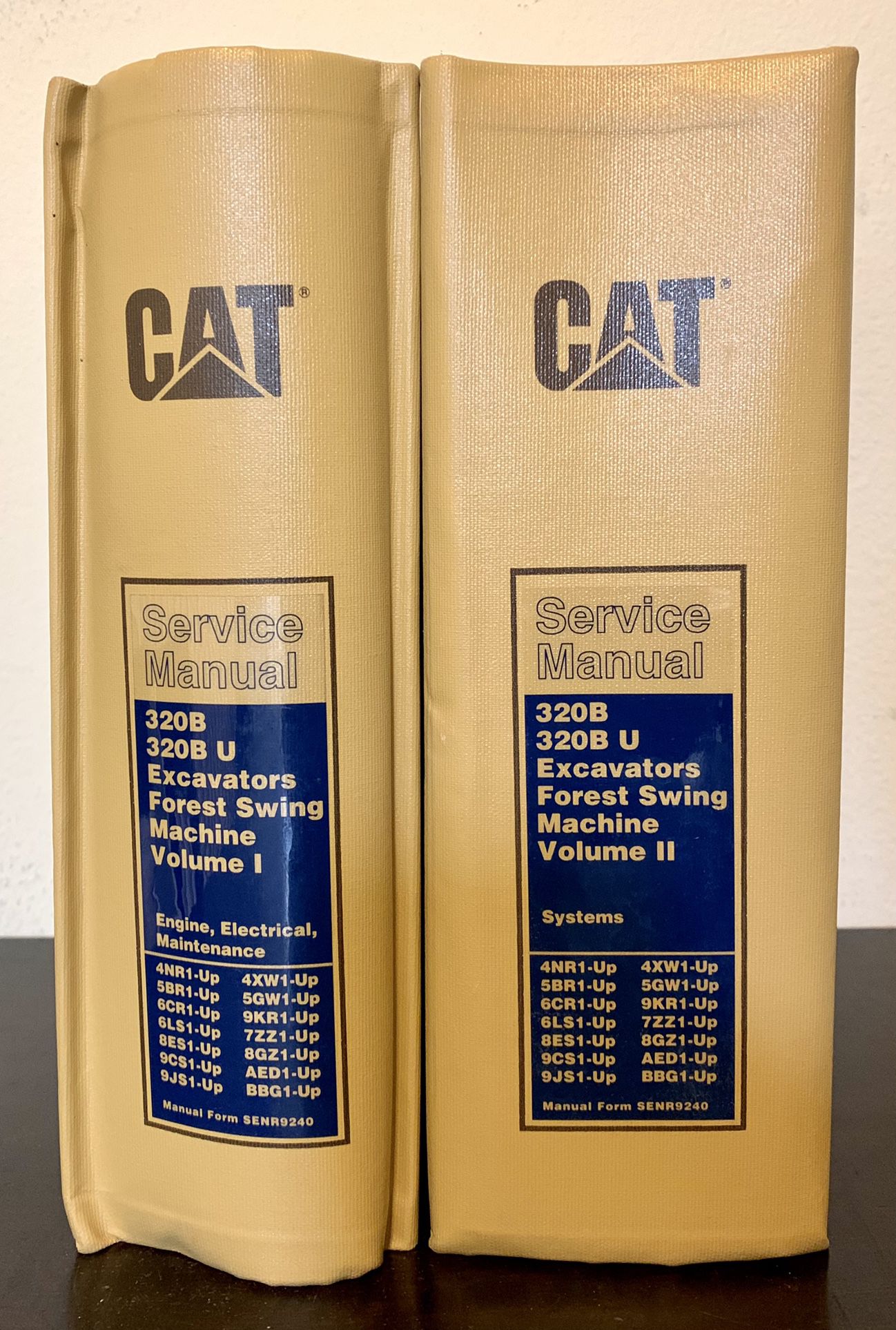 Caterpillar 320B 320B U Excavators Shop Repair Service Manuals Vol. I & II Books  
