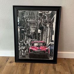 Cuban Street Art From The Havana Market Glass Frame 21.5’ X 27.5’
