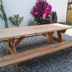 Wooden Garden And Picnic Tables. 