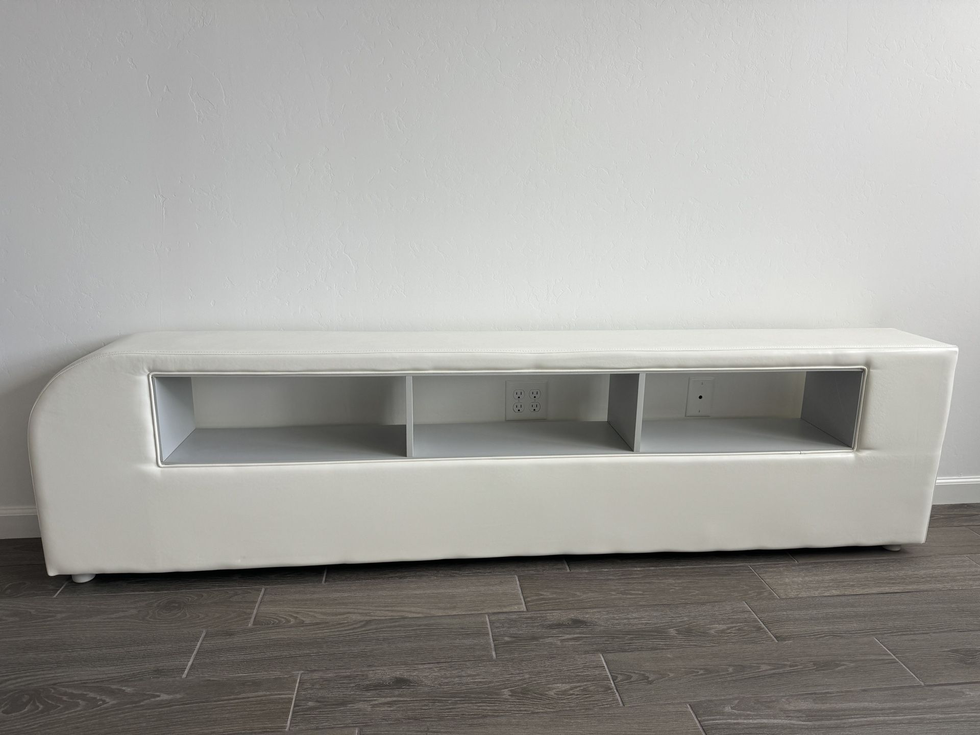 White Leatherette Bookcase