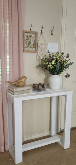 White Wood Entryway Console Table
