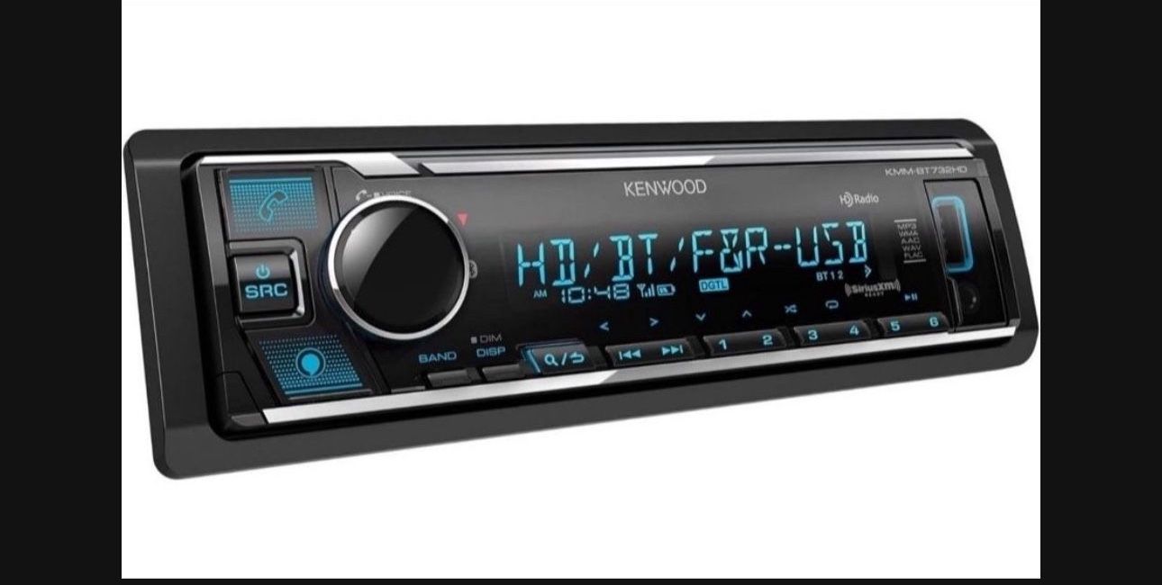 KENWOOD KMM-BT732HD Bluetooth Car Stereo with USB Port, AM/FM Radio, MP3 Player, Multi Color LCD, HD Radio, Detachable Face, Built in Amazon Alexa, Co