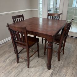 Solid Wood Dining Table + Chairs
