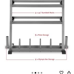 Dumbbell/Plate Storage with Bar Holder 