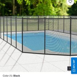 Pool Fence 5Ft X 12Ft Swimming Pool Fence In Ground Pool Safety Fencing, Black