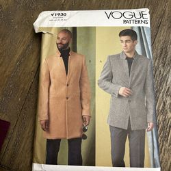 1930 VOGUE - COAT in 2 Lengths - MENS Sz 40/42/44/46.  Uncut