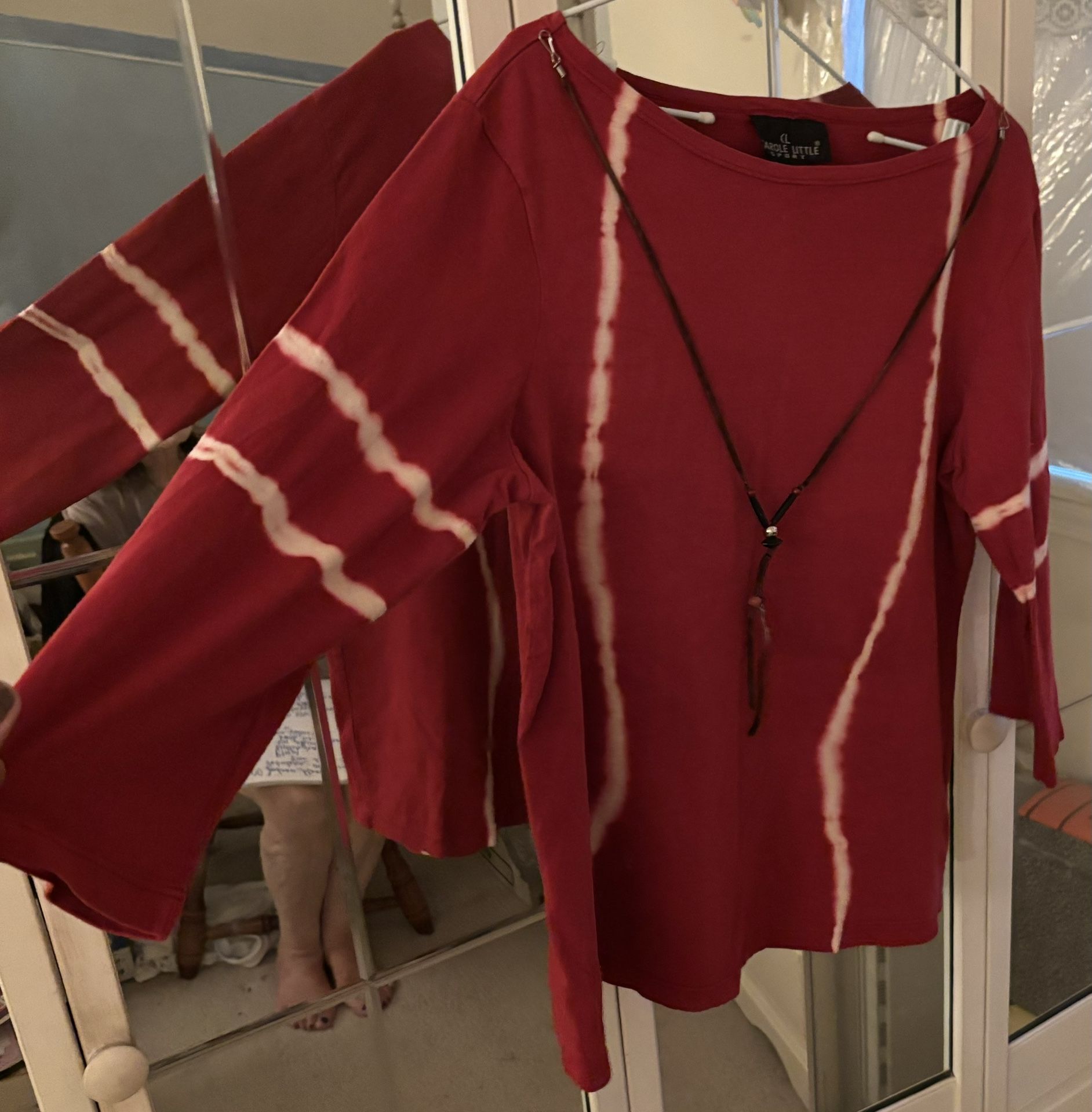 Red with Ivory Tie Dyed Shirt