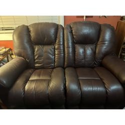 Lazy Boy Electric Leather Loveseat Recliner