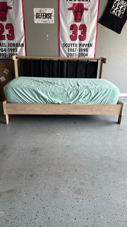 Twin bed frame and mattress