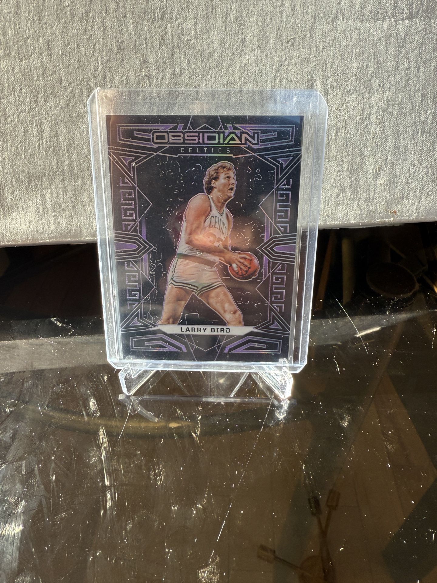 2022-23 Panini Obsidian Celtics Larry Bird #140 Electric Etch Purple /99