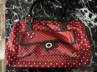 Disney Purse Bag - Minnie Mouse Polka Dot Barrel Bag - Red