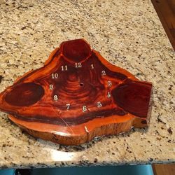 Unique Crotch Slice Red Cedar Clock by Justin Lonidier