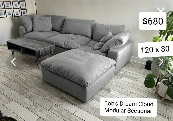 Grey Cloud Dupe Modular Sectional Couch Sofa