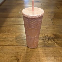 Starbucks Summer 2024 Studded Matte Pink Diamond Rubberized Cold Cup 24oz