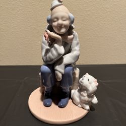 2002 Paul Sebastian Porcelain Clown Figurine "Daydreaming" 6.5 inches tall
