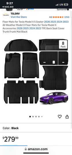 Floor Mats for Tesla Model X 5 Seater 2026 2025 2024 2023 All Weather