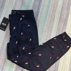 Publish Today for Tomorrow With Red & White Feathers Jogger Pants Men's NWT