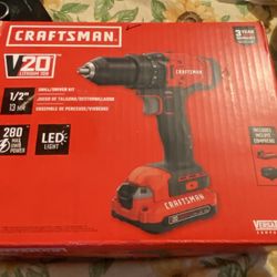 Craftsman V20 1/2 in.Cordless Drill Kit (Battery & Charger)
