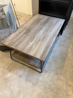 Industrial Coffee Table with Lower Shelf