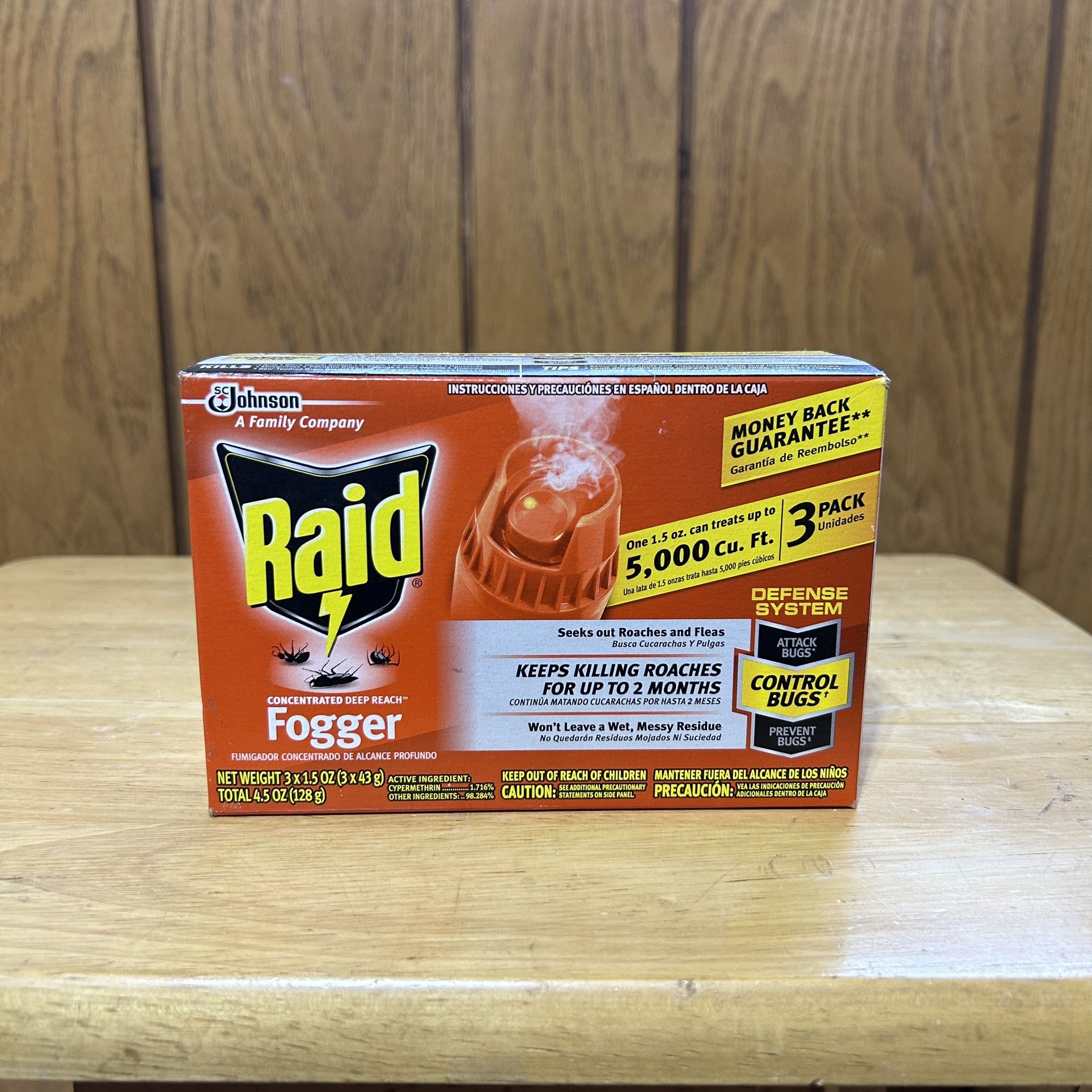 Raid Deep Reach Fogger 3 Pack (1.5 Oz) For Roaches Ants & Indoor Bugs NEW