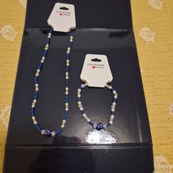 Beautiful Necklace And Bracelet Matching Pair