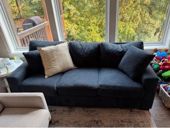 Custom Navy Couch from Dania Furniture
