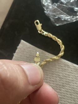 14k Stamped Rope Chain And Pendent 