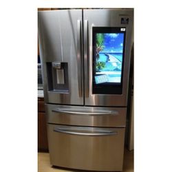 NEW SAMSUNG 4 DOOR REFRIGERATOR WITH FLEXZONE MIDDLE DRAWER CONVERTS FRIDGE TO FREEZER AND SMART TOUCH SCREEN 