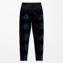 High-Waist Wolf Print Leggings