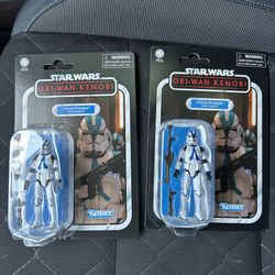 Star Wars 501st clone trooper 3.75 inch figures obi wan Kenobi Hasbro kenner vintage collection